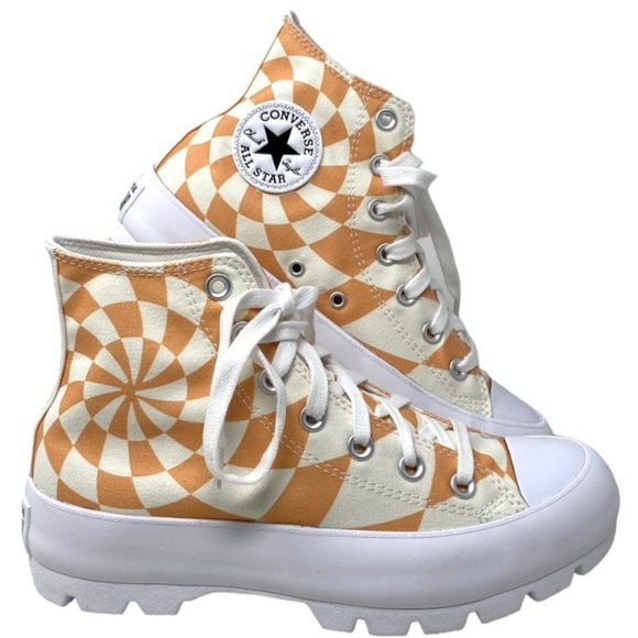 Converse Ctas Lugged High Top Sneakers Women's Size Orange Candy Canvas A10018C - Picture 3 of 10